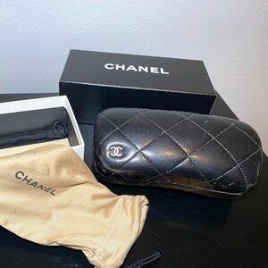 Chanel Black Leather Sunglasses Case (case only)